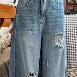 StyleCast Women Mid-Rise Highly Distressed Light Fade Jeans image 2