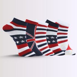 MJE Men Pack Of 5 Patterned Ankle Length Socks-image-63