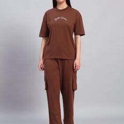 GRIFFEL Printed Pure Cotton Round Neck T-Shirt WithJoggers Co-Ords-picture-13