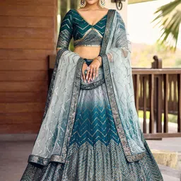 DIVASTRI Embroidered Sequinned Lehenga With Blouse & Dupatta-picture-22