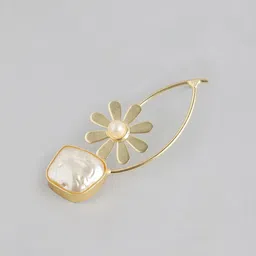 Anouk Gold Plated Mother of Pearl Studded Contemporary Drop Earrings image 2