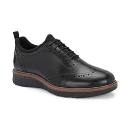 LEGWORK Men Leather Round Toe Lace-Ups Formal Brogues image 2