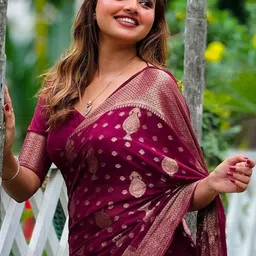 CANIZZARO Woven Design Zari Banarasi Saree image 3