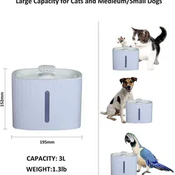 petfun Automatic Water Fountain with Filter System,Ultra-Quiet Pump, BPA-Free 3 ltr image 3