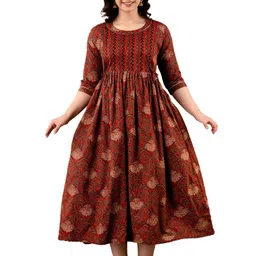 ANUOM Floral Print Maternity Maxi Dress-picture-14