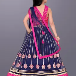 satyamfab Girls Patchwork Ready to Wear Lehenga & Blouse With Dupatta image 4