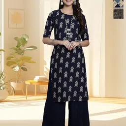 HERE&NOW Women Pack of 3 Geometric Printed Daily Straight Kurtas-picture-15