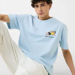 The Souled Store Men Graphic Printed Round Neck Cotton Oversized T-shirt-picture-43