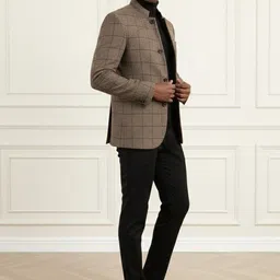 INVICTUS Checked Notched Lapel Long Sleeves Single Breasted Blazer image 2