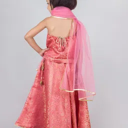 Tangerine Closet Girls Ready to Wear Lehenga & Blouse With Dupatta image 4