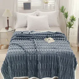 JC HOME Blue & White AC Room 400 GSM Single Bed Blanket-picture-17