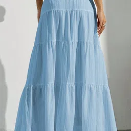 FLOWERVELLY Striped Maxi Flared Skirts image 2
