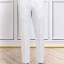 KLOTTHE Men Solid Slim-Fit Mid-Rise Cropped Cotton Formal Trousers-image-24