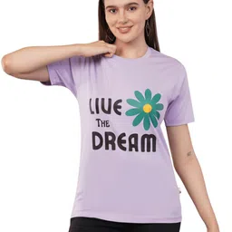 AgAtelier Women Typography Printed Cotton T-shirt-image-14