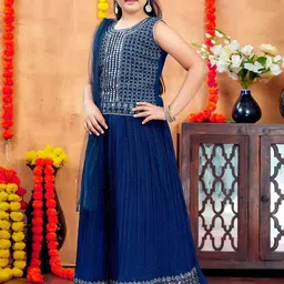 Muhuratam Girls Embellished Ready to Wear Lehenga & Blouse With Dupatta-picture-35