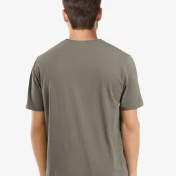 RARE RABBIT Men Solid Round Neck Cotton T-shirt image 2
