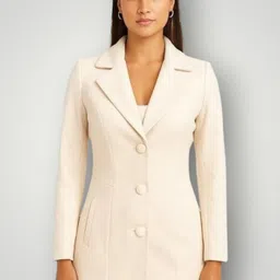 pepzoo Women Solid Double Breasted Casual Blazer image 1
