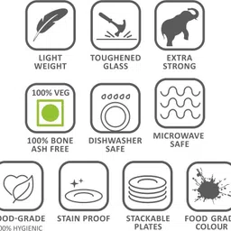 larah by borosil Pack of 27 Opalware Flora Dinner Set image 3