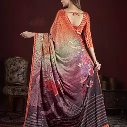 JIVORA Floral Printed Saree image 3