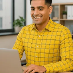 Garment Globe Checked Spread Collar Khadi Cotton Shirt image 2