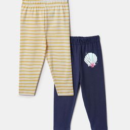 Nauti Nati Girls Pack Of 2 Printed Mid-Rise Leggings-picture-28