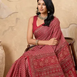 SHANVIKA Ethnic Motifs Pure Cotton Handloom Saree image 2