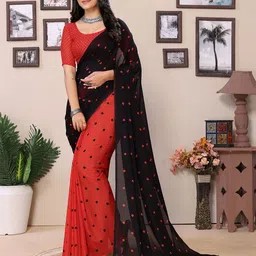 Moda Rapido Polka Dot Printed Half and Half Saree-picture-24