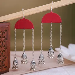 VIRAASI Beaded Contemporary Drop Earrings-image-64