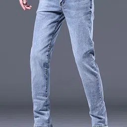 StyleCast Men Regular Fit Mid-Rise Low Distress Light Fade Stretchable Jeans image 4