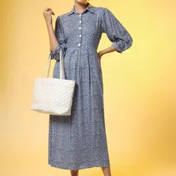 SUFIZA LIFESTYLE Women Floral Printed Puff Sleeves Fit & Flare Maxi Dress-picture-22