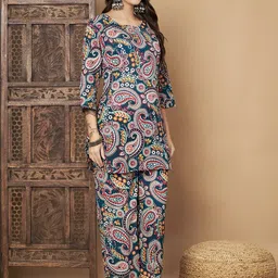 KALINI Paisley Printed Top With Trousers Co-Ords image 3