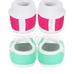 NESKA MODA Kids-Unisex Red Cotton Booties image 2