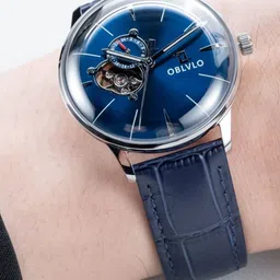 oblvlo Men Bracelet Style Analogue Multi Function Automatic Motion Powered Watch NM-YRBL-2 image 4