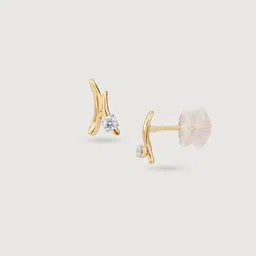 Mia by Tanishq 14 KT Gold Petite Flair Diamond Earrings - 1.069g image 4