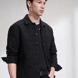 HIGHLANDER Men Relaxed Fit Spread Collar Textured Casual Shirt-image-21