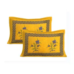 RRW Yellow Floral 180 TC King Bedsheet with 2 Pillow Covers image 4