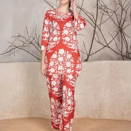 SANASH Collections Floral Damask Printed Tunic With Trousers Co-Ords Set-picture-36