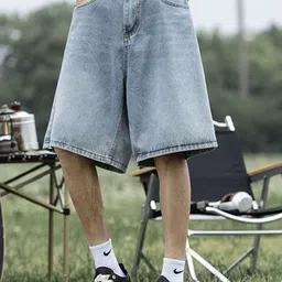 StyleCast Men Solid Mid-Rise Regular Fit Denim Shorts image 2
