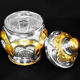 Joyalukkas Timeless Textured Silver Sindoor Box image 3