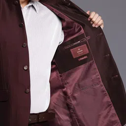 Raymond Self Design Mandarin Collar Bandhgala Blazer and Trousers image 4