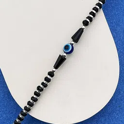 Parnika 92.5 Sterling Silver Artificial Beaded Anklets-picture-16