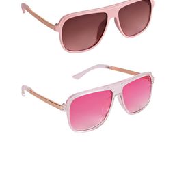 DukieKooky Unisex Kids Pink Lens & Pink Square Sunglasses with-picture-32