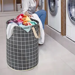 Kuber Industries Checked 3 Pieces Foldable Laundry Bag image 5