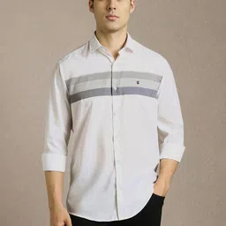 Louis Philippe Sport Striped Slim Fit Pure Cotton Casual Shirt-image-31