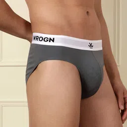 WROGN Men Pack Of 3 Typography Printed Cotton Basic Briefs WUBF3004 image 2