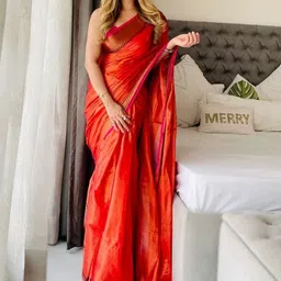 Bengal S Solid Woven Design Border Zari Tissue Saree-image-27