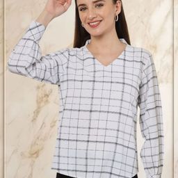 FITHUB Women Geometric Solid V-Neck Top-picture-18