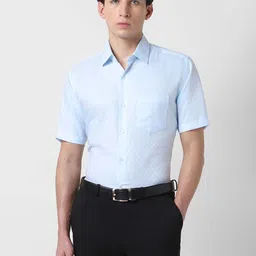 Van Heusen Men Textured Spread Collar Regular Fit Cotton Shirt-image-64