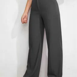 BROADSTAR Women Smart Straight Fit High-Rise Easy Wash Trousers image 3