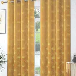 Kiara Creations Gold-Toned 2 Pieces Velvet Floral Room Darkening Door Curtains-picture-14